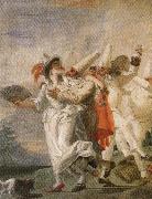 Giambattista Tiepolo Pulcinella in Love oil on canvas